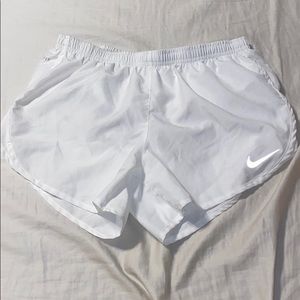 white nike athletic shorts